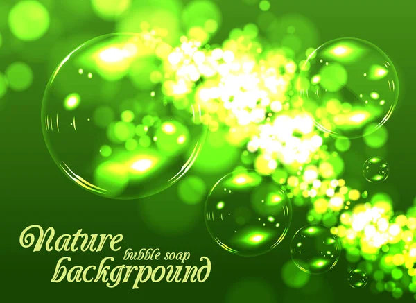 Bubble Soap Background Green Nature Illustration — Stock Photo, Image