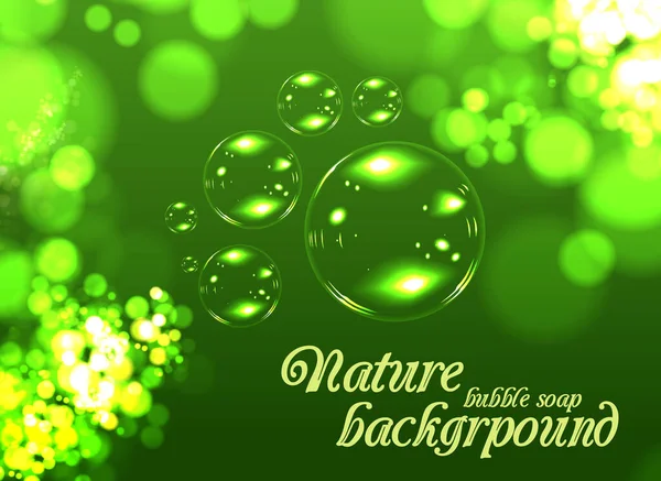 Bubble Soap Background Green Nature Illustration — Stock Photo, Image