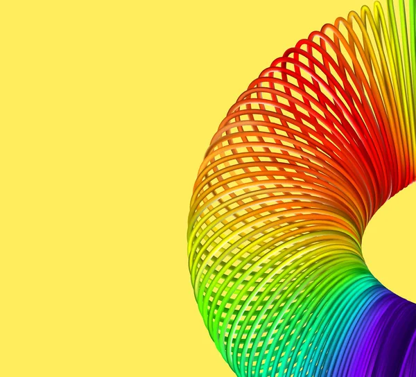 Regenbogen Spirale Frühling Illustration Auf Gelbem Hintergrund — Stockfoto