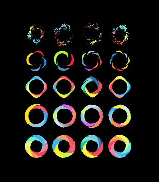 Färg Cirkel Set Illustation Svart Bakgrund — Stockfoto