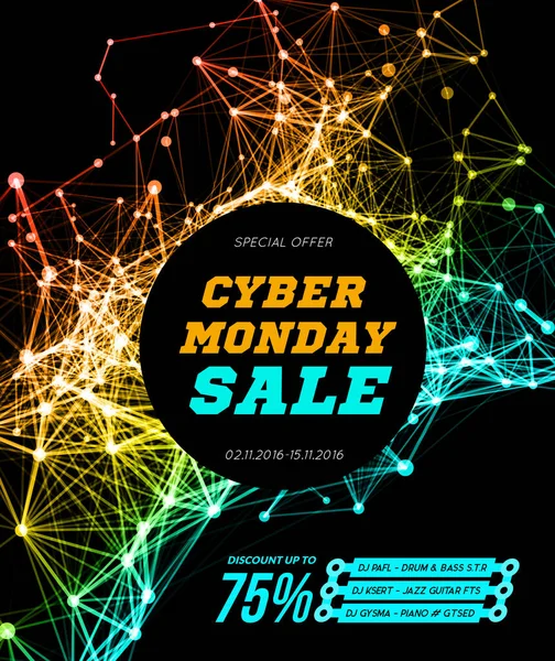 Cyber Monday Verkauf Abbildung Auf Schwarzem Hintergrund — Stockfoto