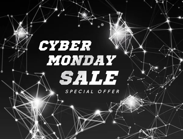 Cyber Monday Sale Illustration Black Background — Stock Photo, Image