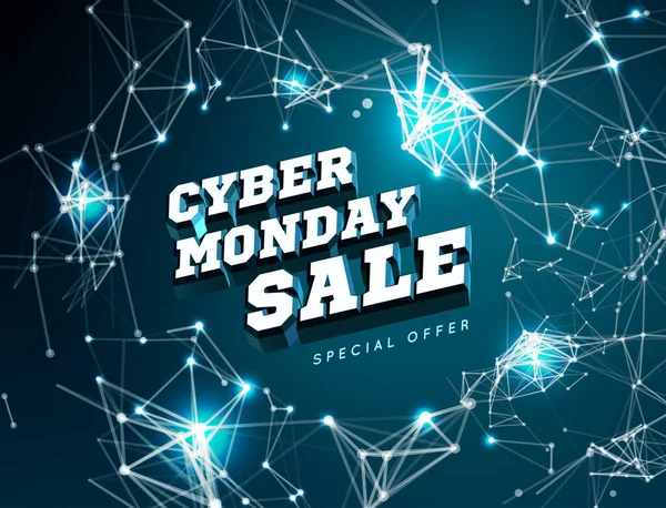 Cyber Monday Sale Illustration Black Background — Stock Photo, Image