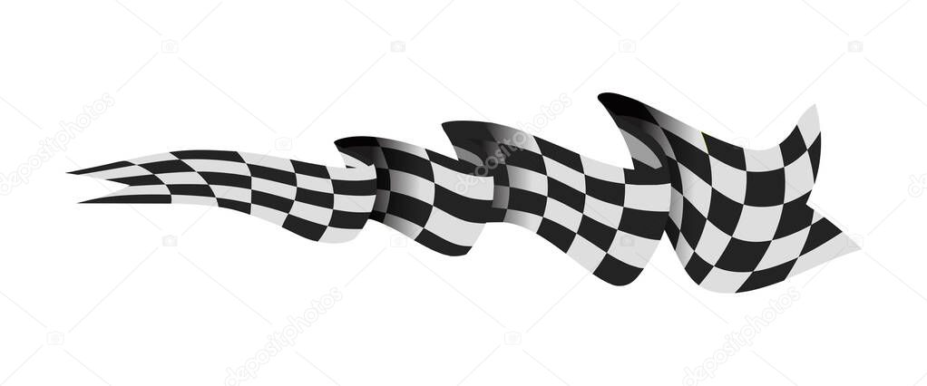 Checkered race flag illustration isolated on white background