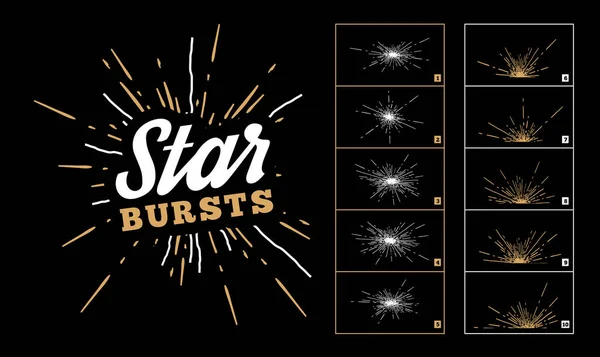 Hipster style vintage star burst with ray — Stock Photo, Image