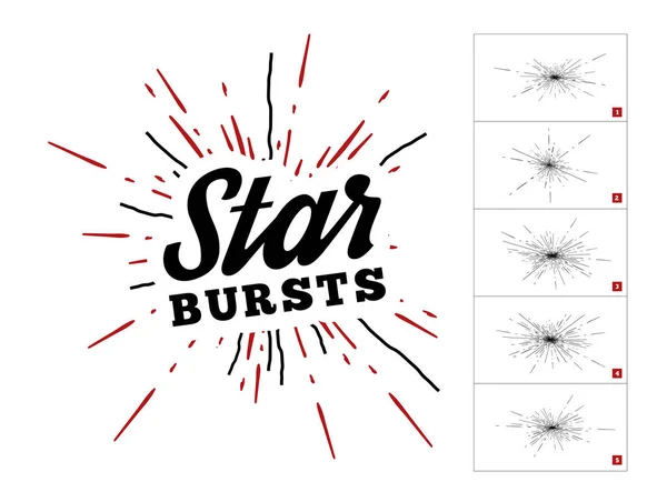 Hipster style vintage star burst with ray — Stock Photo, Image