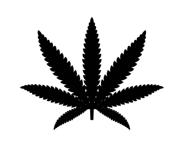 Feuille Cannabis Silhouette Contour Simple Adaptée Signe Logo Etc Illustration — Image vectorielle