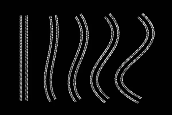 Векторний Набір Елементів Дизайну Шинних Доріжок Різні Форми Махають Векторна — стоковий вектор
