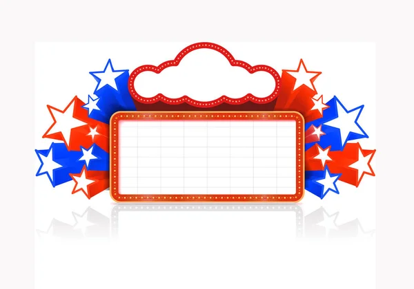 米国国旗の色でのマーキーボードの発表 ベクターイラスト — ストックベクタ