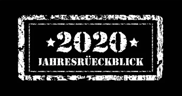 Jahresruckblick 2020. Az év kritikája, bélyeg. Német szöveg. Éves jelentés. illusztráció — Stock Fotó