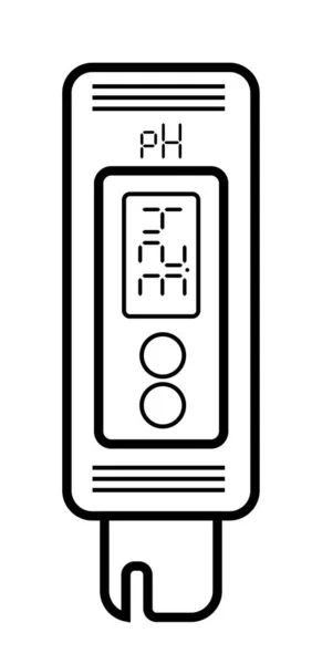 Del Medidor Acidez Probador Químico Icono Líneas Delgadas Sobre Fondo —  Fotos de Stock