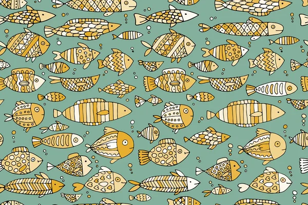 Sbírka umění ryby, Skica pro návrh — Stockový vektor