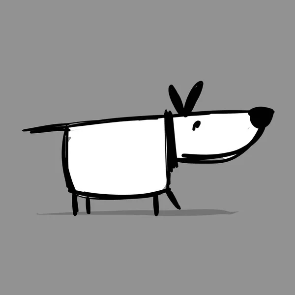 Divertido perro, boceto para su diseño — Archivo Imágenes Vectoriales