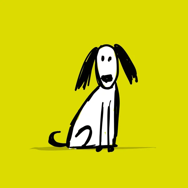 面白い犬、あなたの設計のためのスケッチ — ストックベクタ