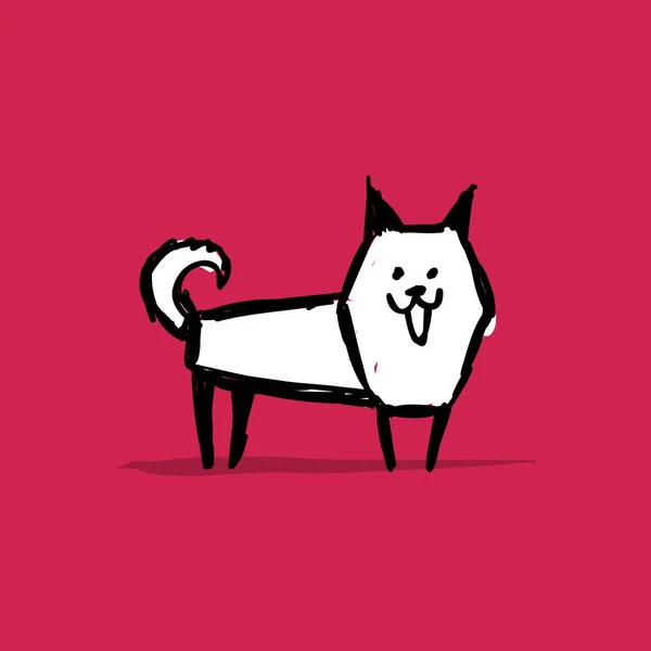 Забавна собака, ескіз для вашого дизайну — стоковий вектор