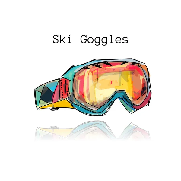 Ski googles, schets voor uw ontwerp — Stockvector