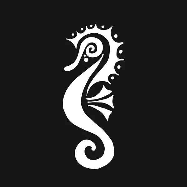 Seahorse silueta, Skica pro návrh — Stockový vektor