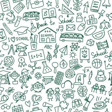 Okul hazırlıkları, tasarımınız için seamless modeli