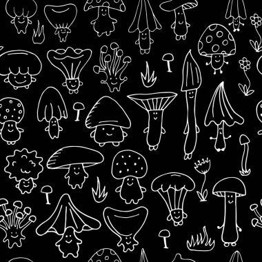 Gülümseyen mantar, tasarımınız için seamless modeli