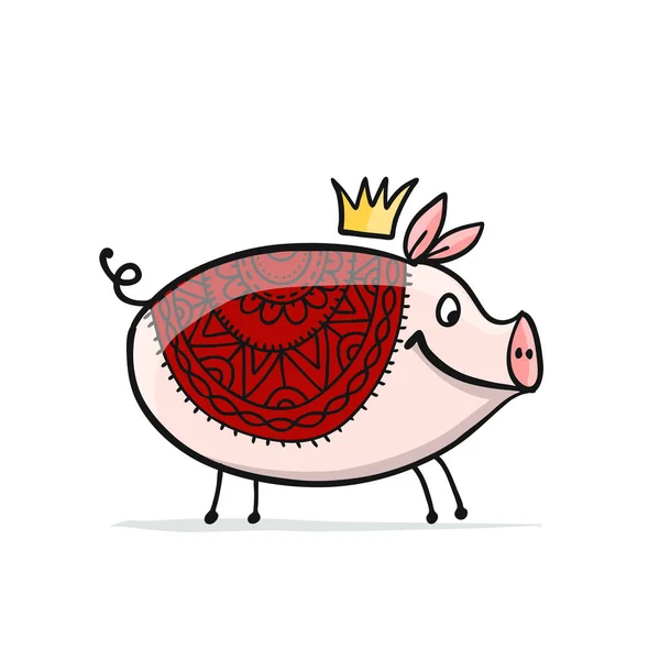 Lindo cerdito para su diseño — Archivo Imágenes Vectoriales