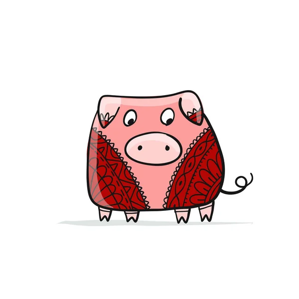 디자인에 대 한 귀여운 돼지 — 스톡 벡터