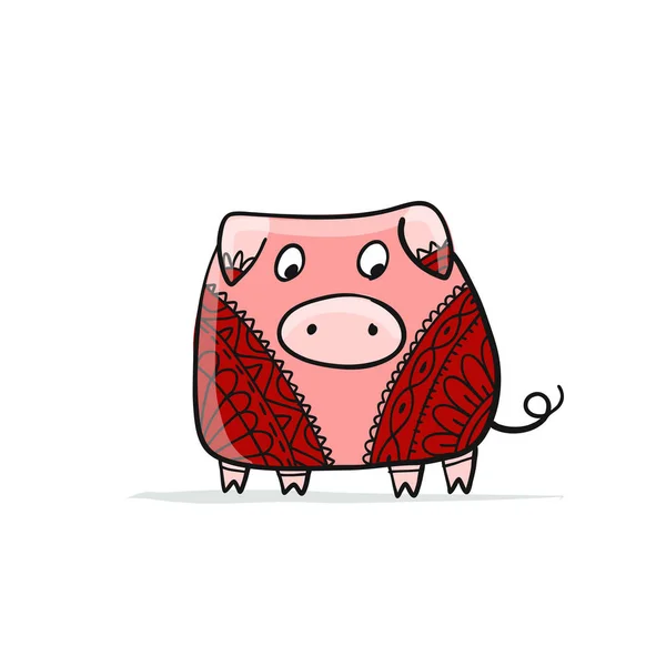 Lindo cerdito para su diseño — Archivo Imágenes Vectoriales