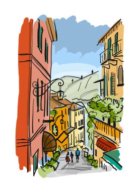 Eski Avrupa street, tasarımınız için kroki