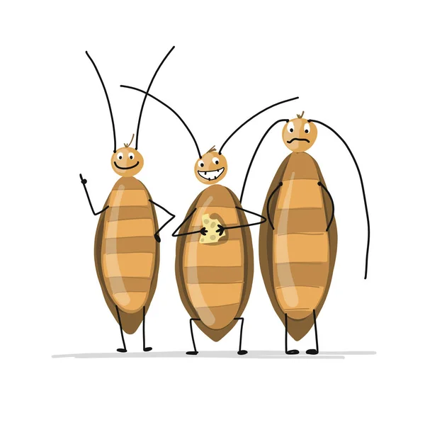 Sjove kakerlakker til dit design – Stock-vektor