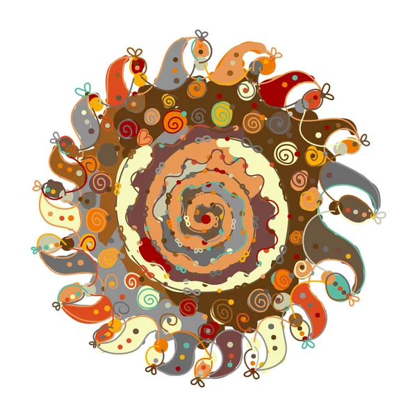 Mandala süsü, tasarımınız için renkli desen — Stok Vektör