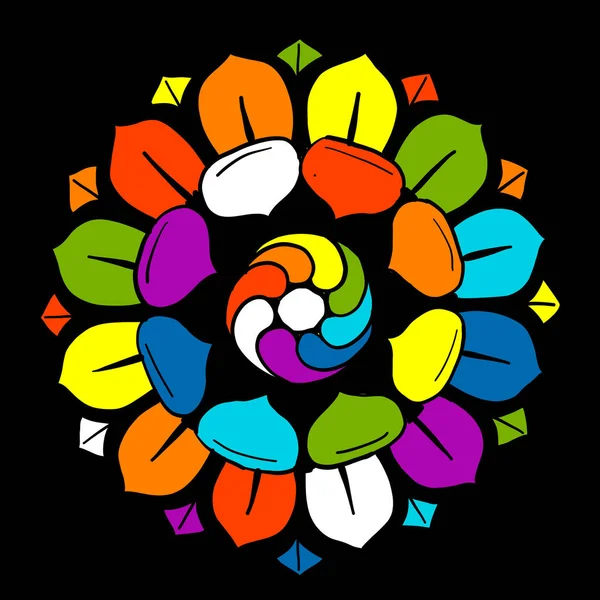 Adorno de mandala, patrón de colores para su diseño — Vector de stock