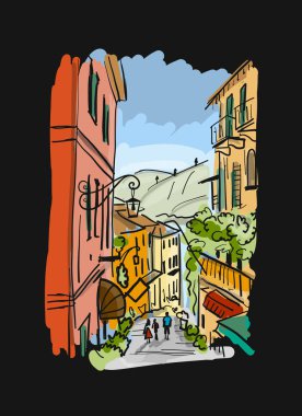 Eski Avrupa street, tasarımınız için kroki