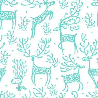 Süslü geyikler, tasarımınız için seamless modeli