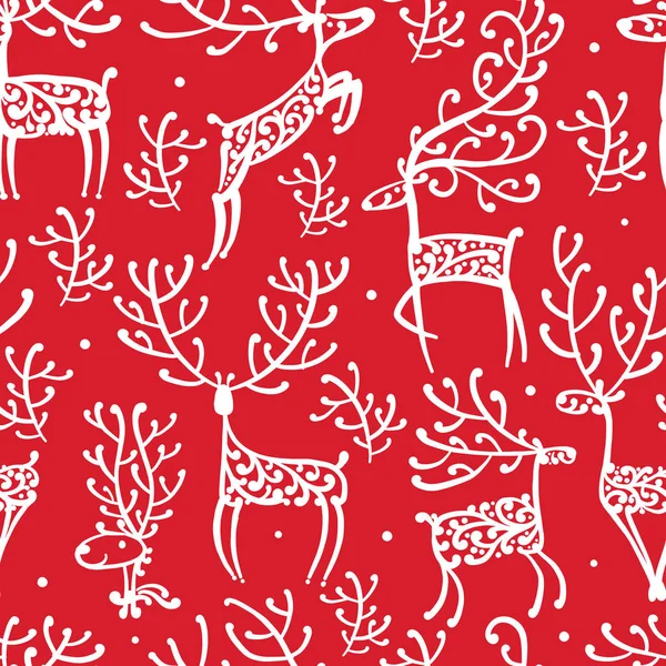 華やかな鹿、あなたの設計のためのシームレスなパターン — ストックベクタ