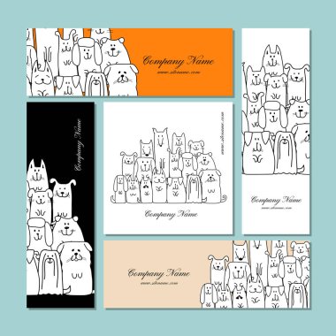 Kartvizit tasarım, komik köpek aile