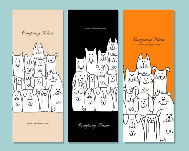 Banner Tasarım, komik köpek aile