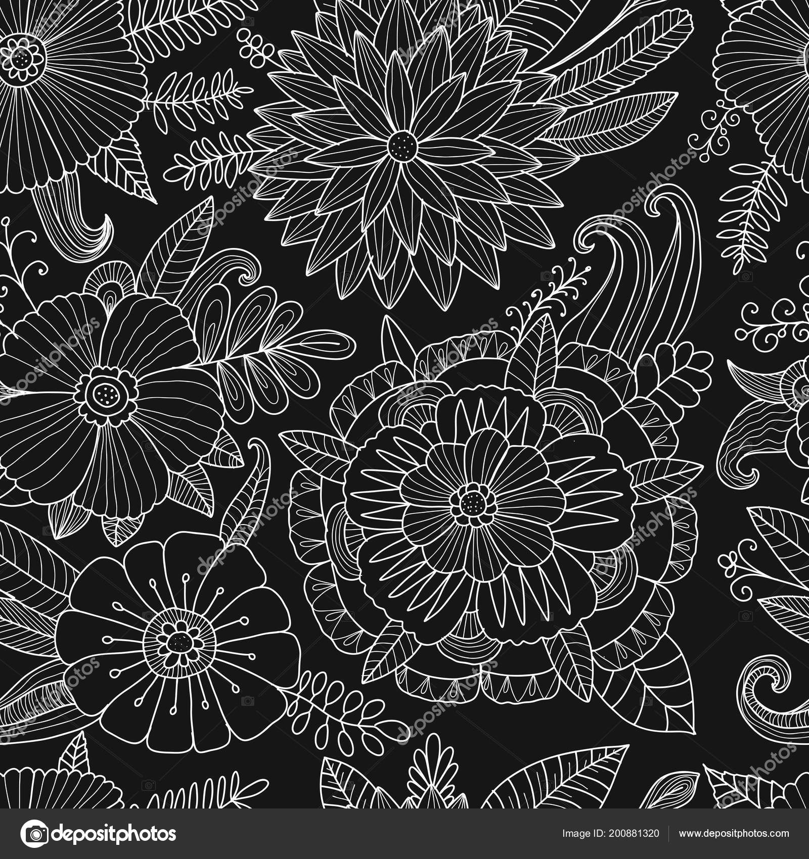 Floral Seamless Pattern, Sketch For Your Design Stock Vector Floral Seamless Pattern, Sketch For Your Design Stock Vector