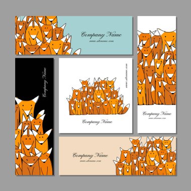 Kartvizit tasarım, komik tilki aile