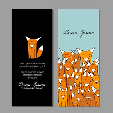 Kartvizit tasarım, komik tilki aile