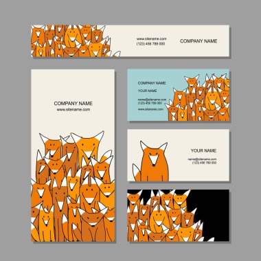 Kartvizit tasarım, komik tilki aile