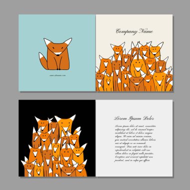 Kartvizit tasarım, komik tilki aile