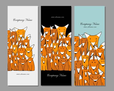 Kartvizit tasarım, komik tilki aile