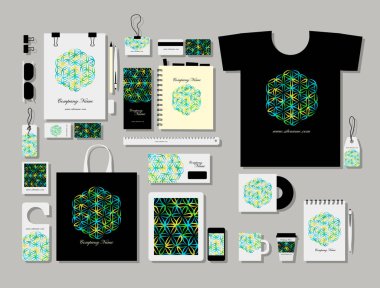 Kurumsal düz mock-up şablon, çiçek yaşam