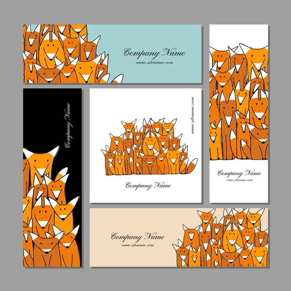 Kartvizit tasarım, komik tilki aile