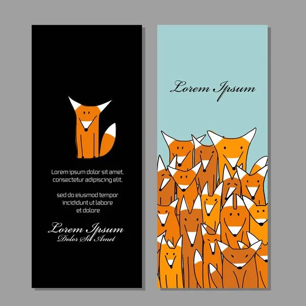 Kartvizit tasarım, komik tilki aile