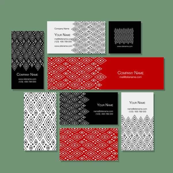 Σετ επαγγελματικές κάρτες, αφηρημένη γεωμετρική σχεδίαση — Διανυσματικό Αρχείο