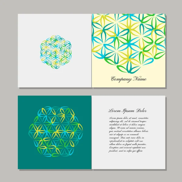 Diseño de tarjetas de felicitación, flor de la vida — Vector de stock