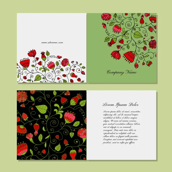 Projeto do cartão de saudação, fundo floral — Vetor de Stock