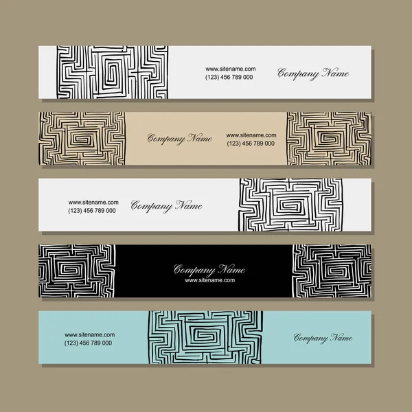 Banner Design, Labyrinth Quadrat — Stockvektor