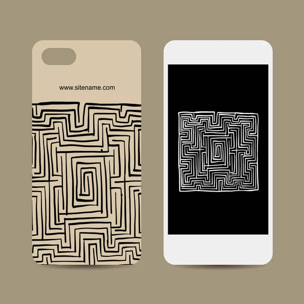 Mobile phone design, labyrinth square — Stock Vector