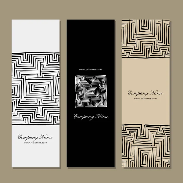 Conception de bannières, carré de labyrinthe — Image vectorielle